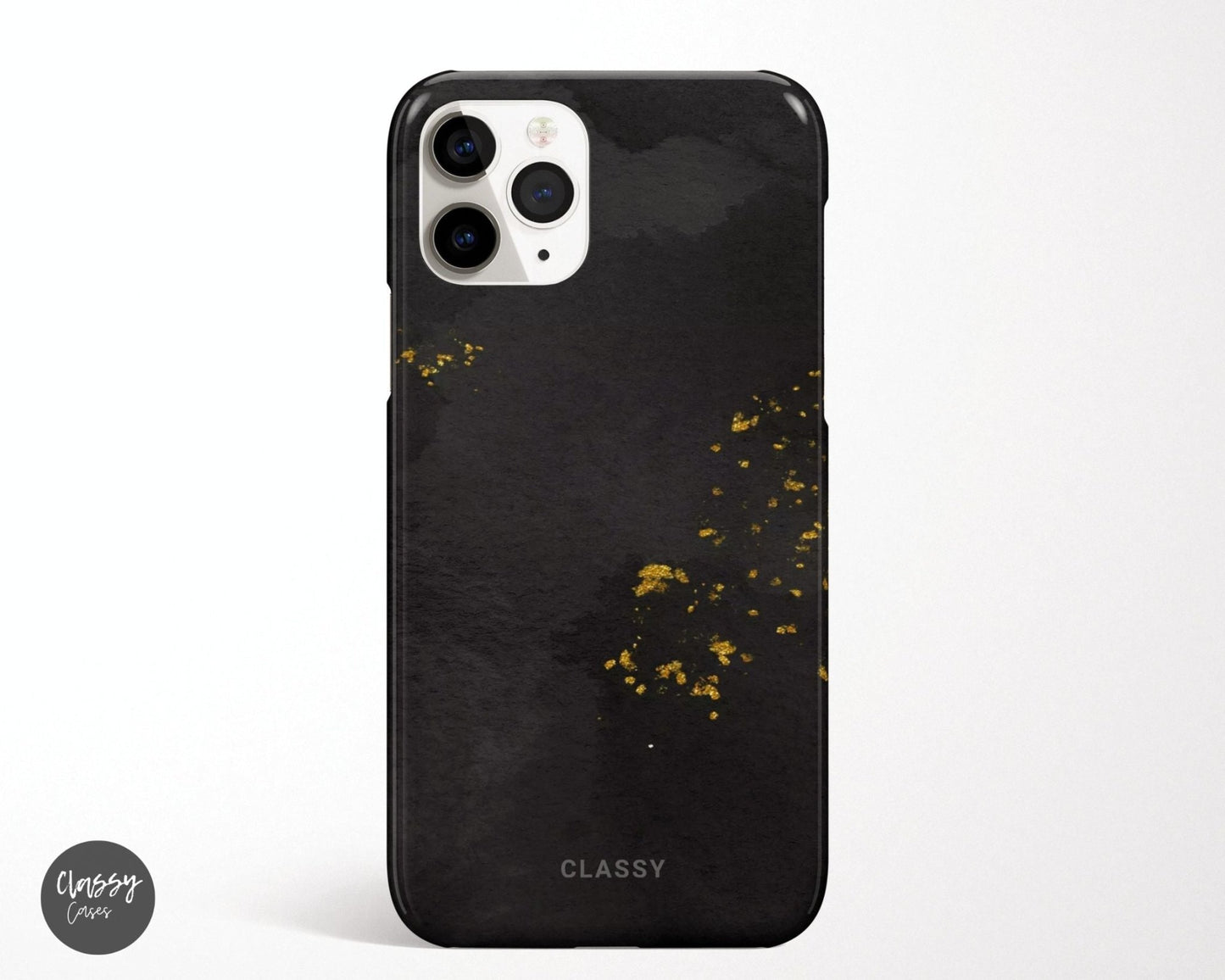 Black Snap Case with Gold Sprinkles - Classy Cases