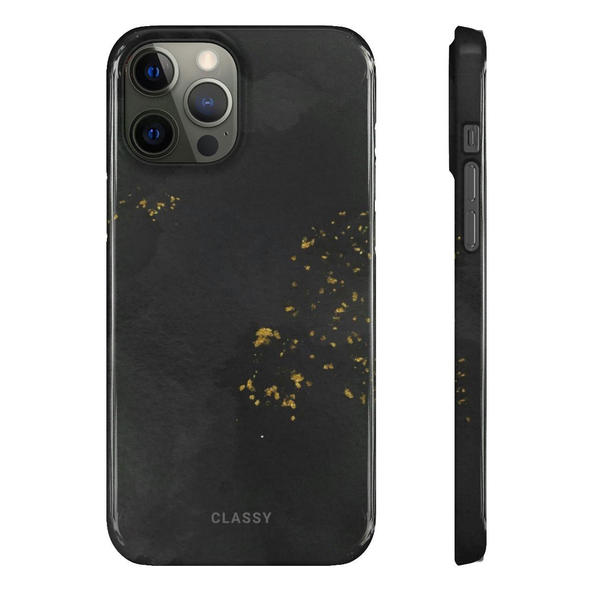 Black Snap Case with Gold Sprinkles - Classy Cases