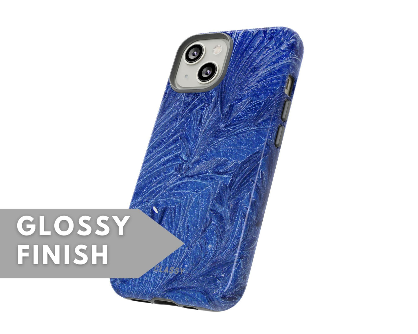 Blue Leaves Tough Case - Classy Cases - Phone Case - iPhone 15 - Glossy -
