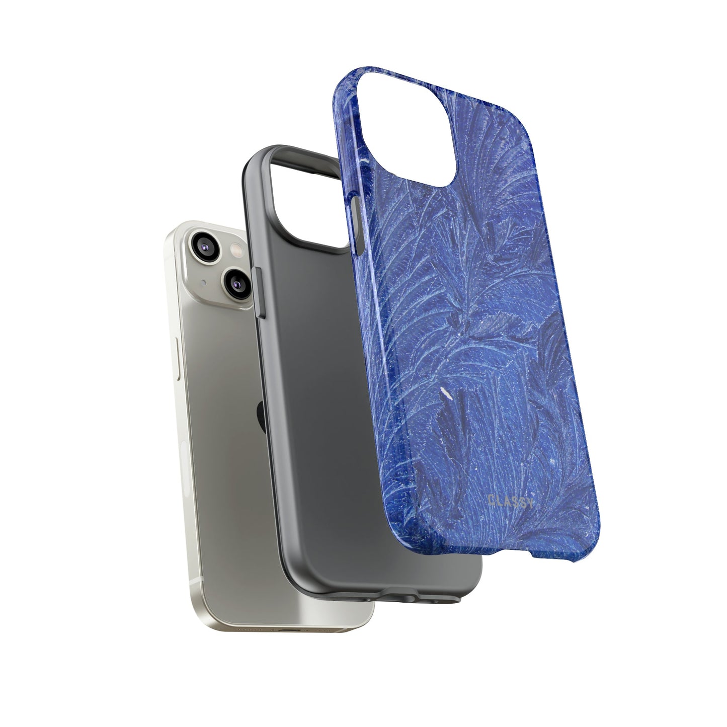 Blue Leaves Tough Case - Classy Cases - Phone Case - iPhone 15 - Glossy -