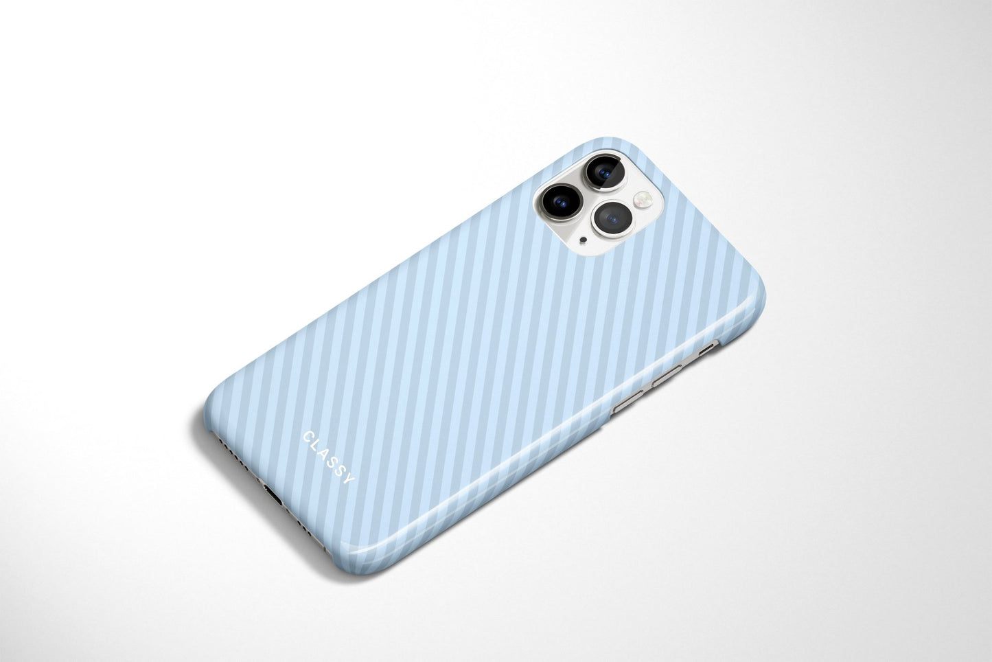 Blue Striped Snap Case - Classy Cases - Phone Case - iPhone 14 - Glossy -