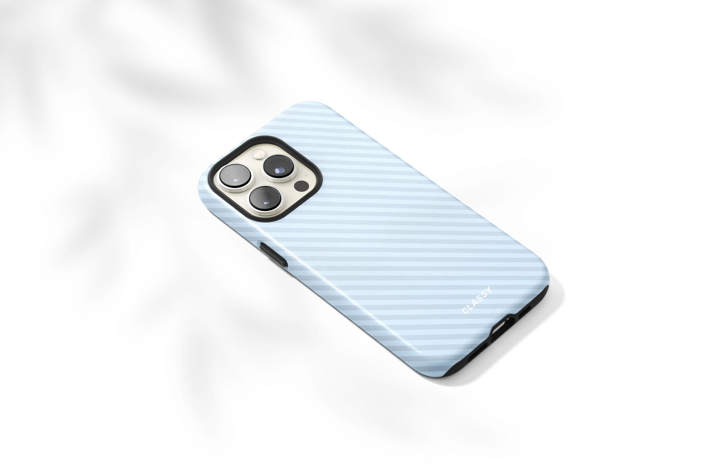 Blue Striped Tough Case - Classy Cases - Phone Case - iPhone 14 - Glossy -