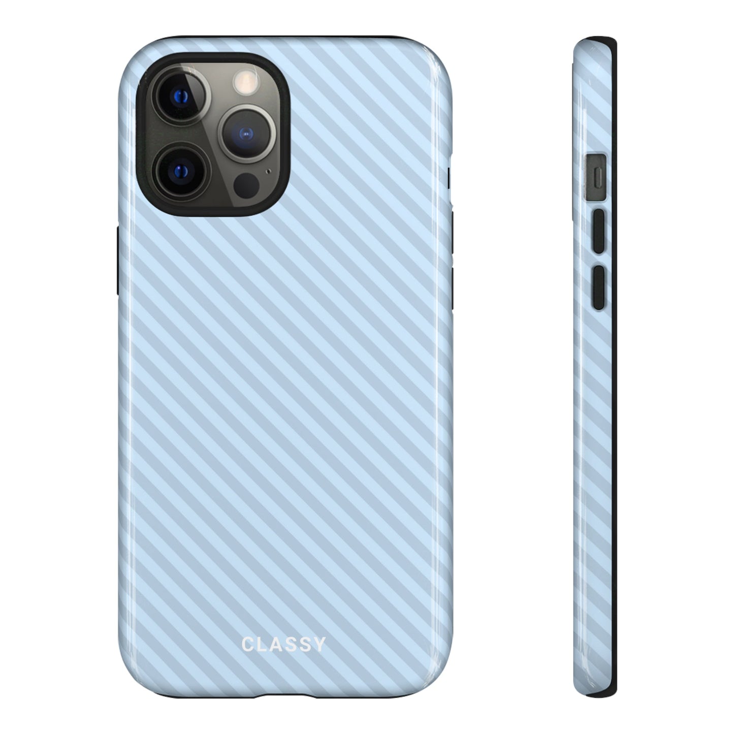 Blue Striped Tough Case - Classy Cases - Phone Case - iPhone 14 - Glossy -