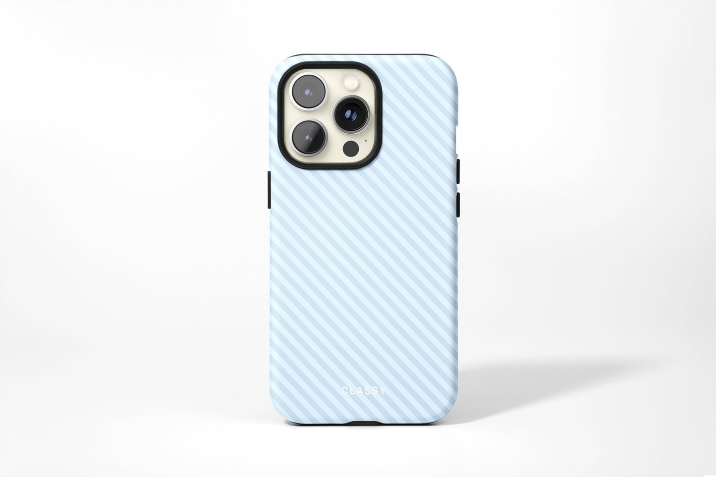 Blue Striped Tough Case - Classy Cases - Phone Case - iPhone 14 - Glossy -
