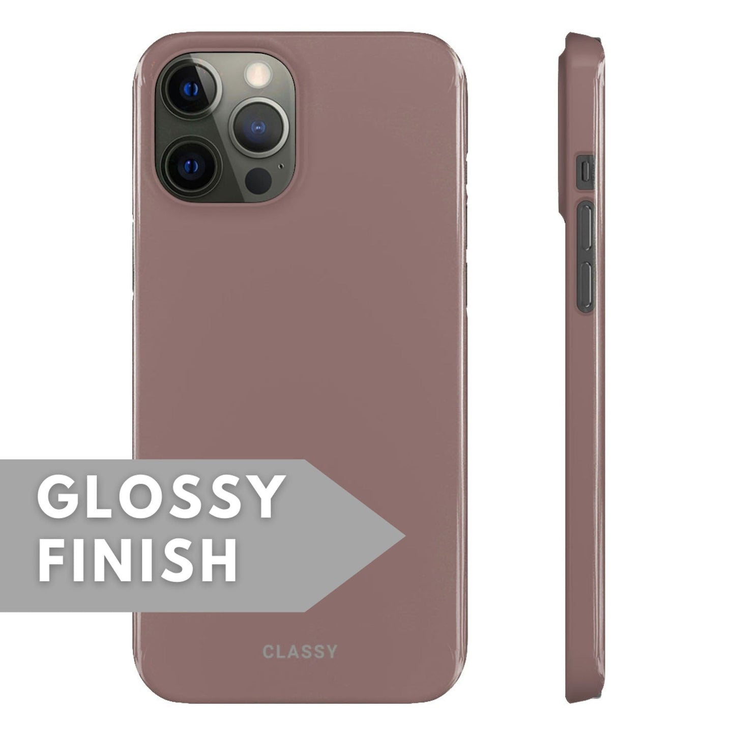Brown Snap Case - Classy Cases - Phone Case - iPhone 12 Pro Max - Glossy -