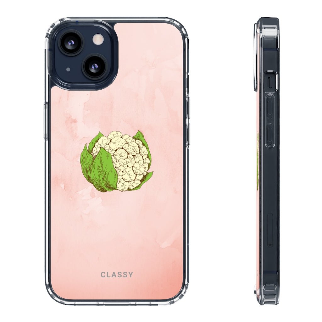 Cauliflower Pink Clear Case - Classy Cases - Phone Case - iPhone 13 - With gift packaging -
