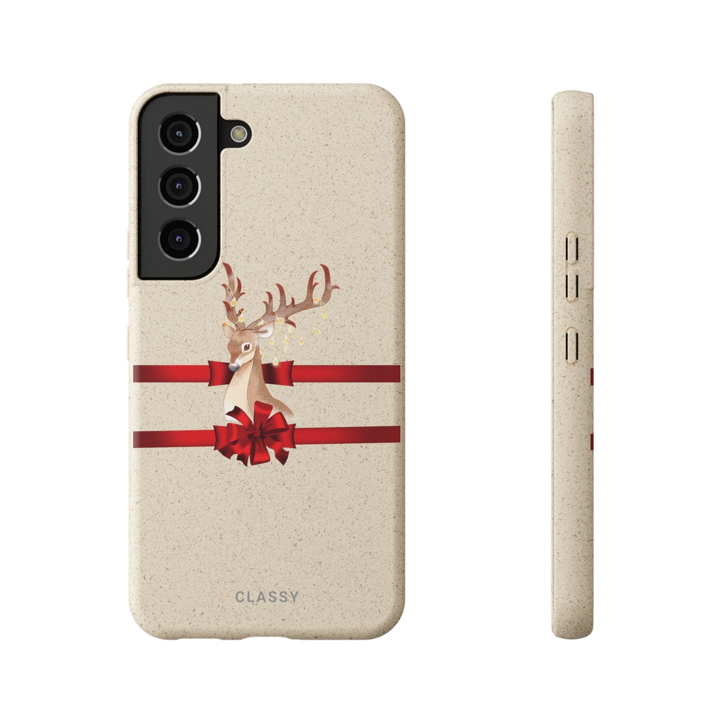 Christmas Biodegradable Case with Deer - Classy Cases - Phone Case - Samsung Galaxy S22 with gift packaging - -