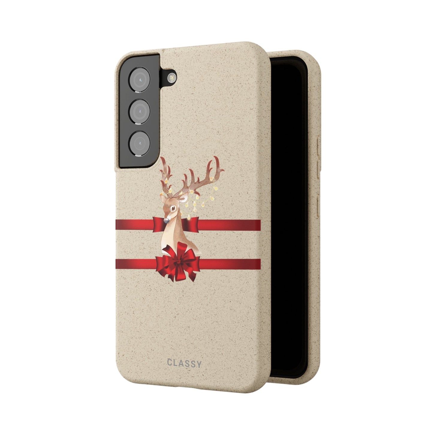 Christmas Biodegradable Case with Deer - Classy Cases - Phone Case - Samsung Galaxy S22 with gift packaging - -
