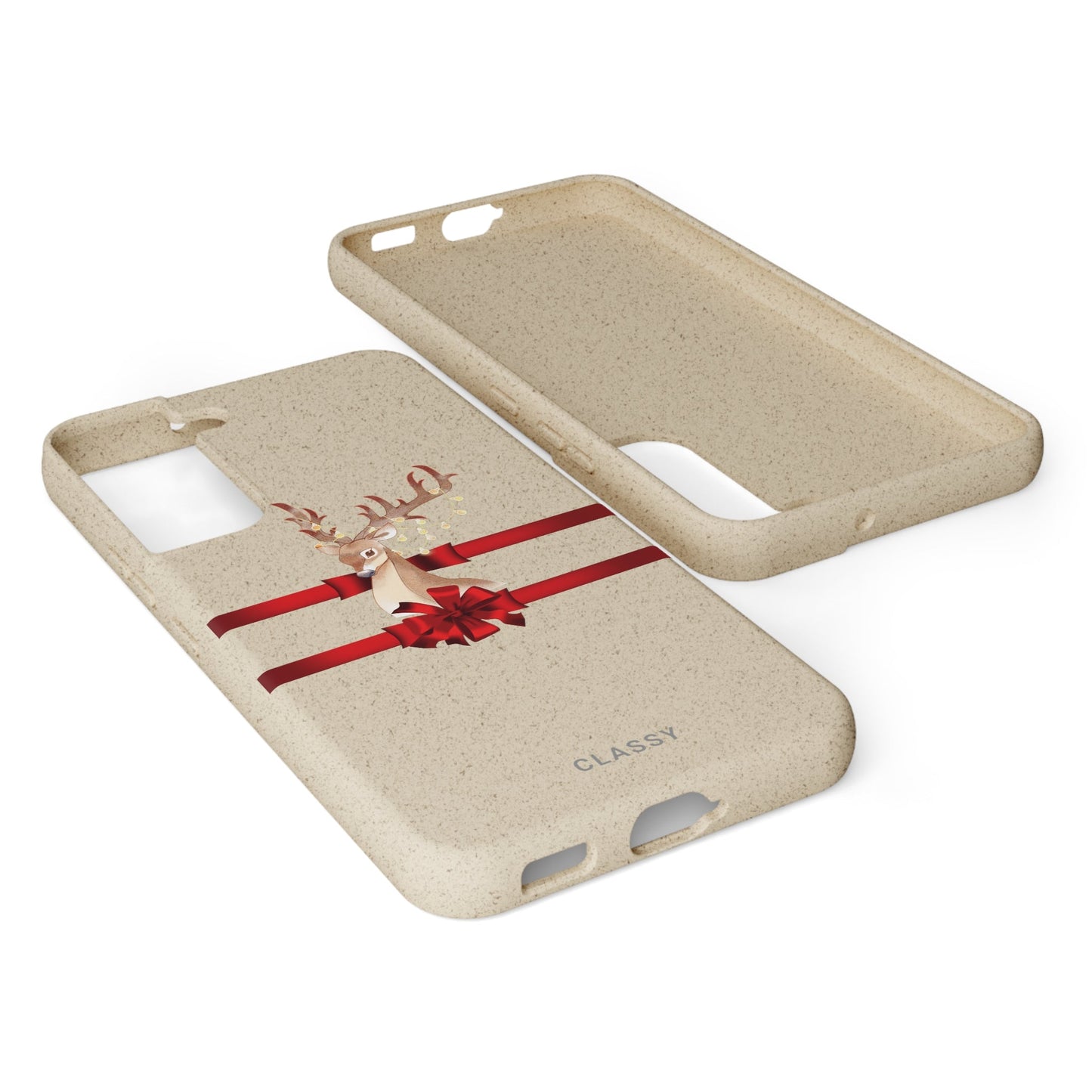 Christmas Biodegradable Case with Deer - Classy Cases - Phone Case - Samsung Galaxy S22 with gift packaging - -