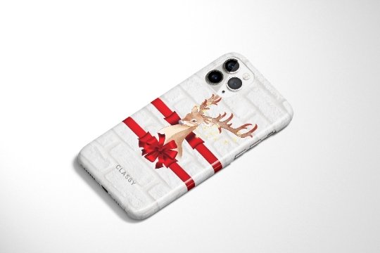 Christmas Snap Case with Deer - Classy Cases - Phone Case - iPhone 12 Pro Max - Glossy -