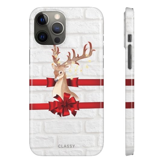 Christmas Snap Case with Deer - Classy Cases - Phone Case - iPhone 12 Pro Max - Glossy -