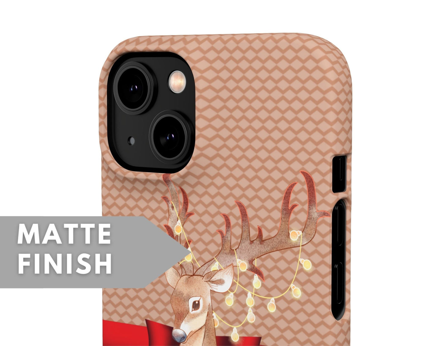 Christmas Snap Case with Deer - Classy Cases - Phone Case - iPhone 14 - Glossy -
