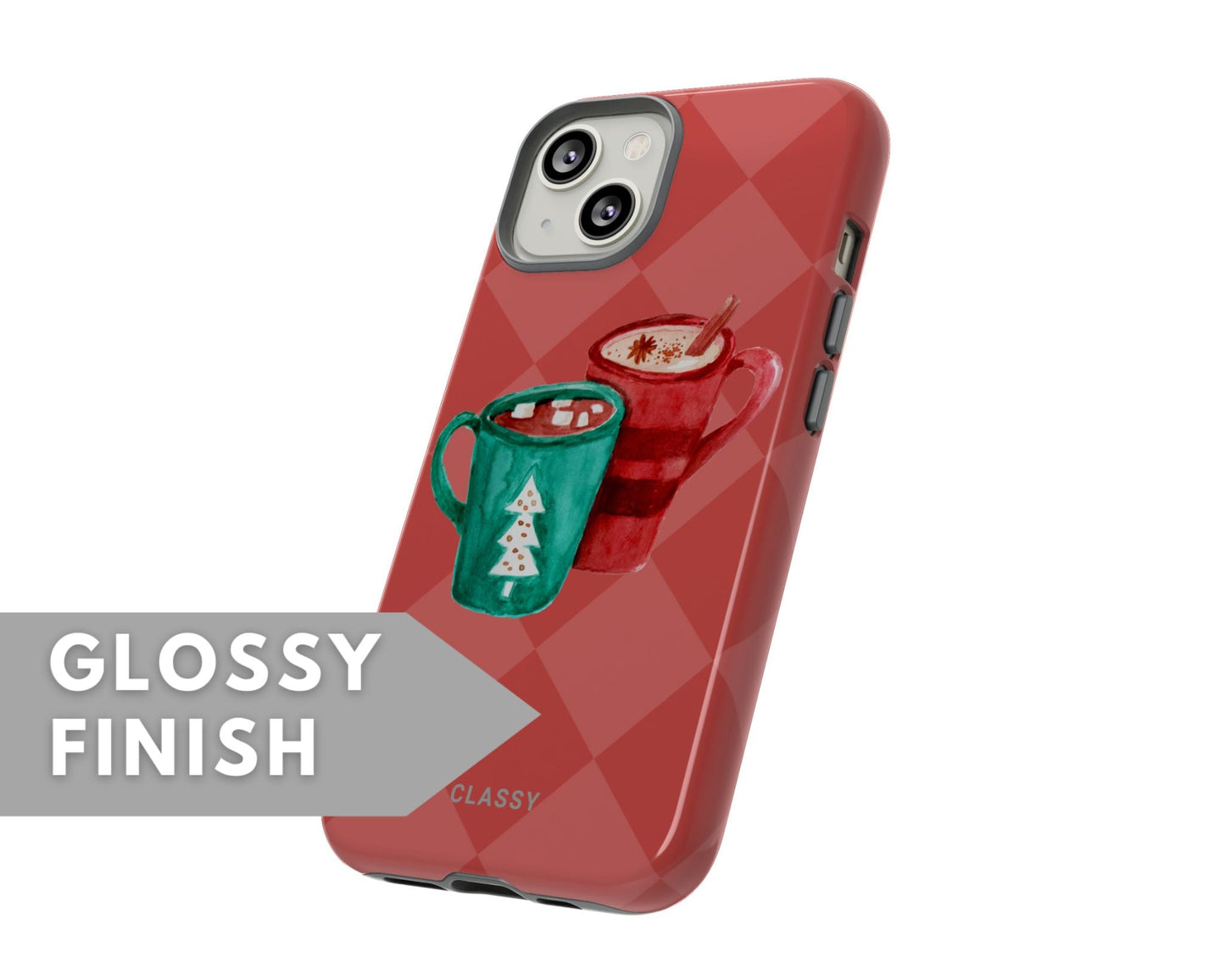 Christmas Tough Case with Mugs - Classy Cases - Phone Case - iPhone 15 - Glossy -