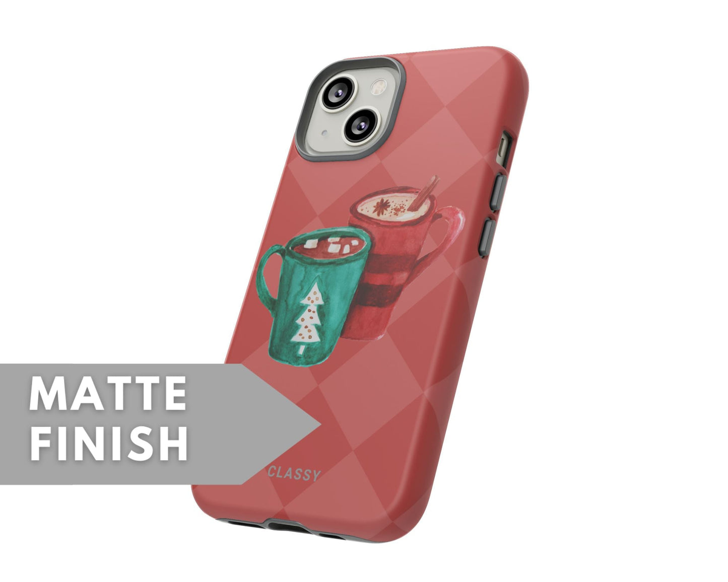 Christmas Tough Case with Mugs - Classy Cases - Phone Case - iPhone 15 - Glossy -