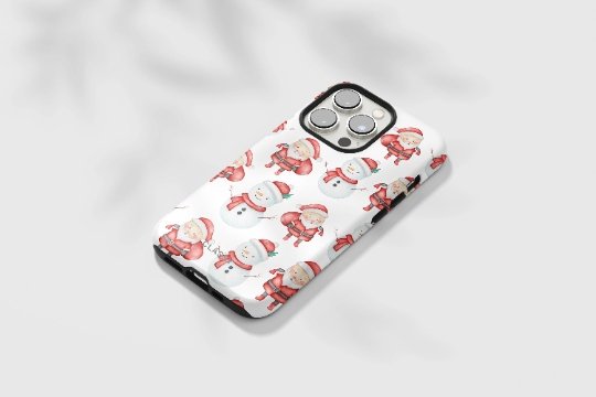 Christmas Tough Case with Snowman and Santa - Classy Cases - Phone Case - Samsung Galaxy S22 - Glossy -