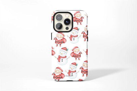 Christmas Tough Case with Snowman and Santa - Classy Cases - Phone Case - Samsung Galaxy S22 - Glossy -
