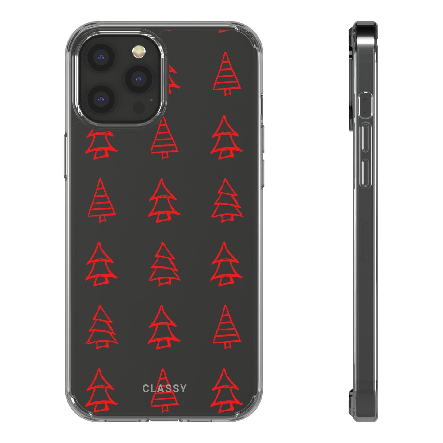 Christmas Trees Clear Case - Classy Cases - Phone Case - iPhone 12 Pro Max - With gift packaging -