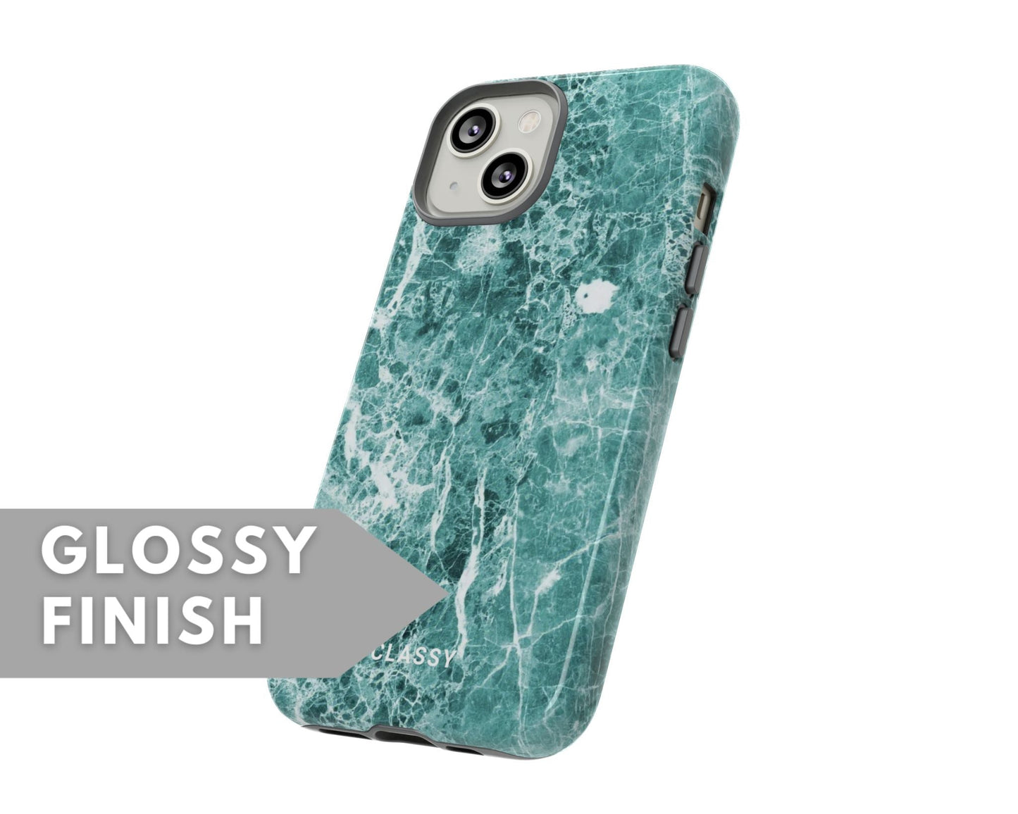 Cian Blue Marble Tough Case - Classy Cases - Phone Case - iPhone 15 - Glossy -