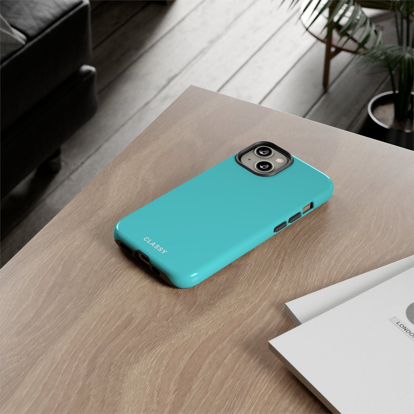 Cian Blue Tough Case - Classy Cases - Phone Case - iPhone 14 - Glossy -