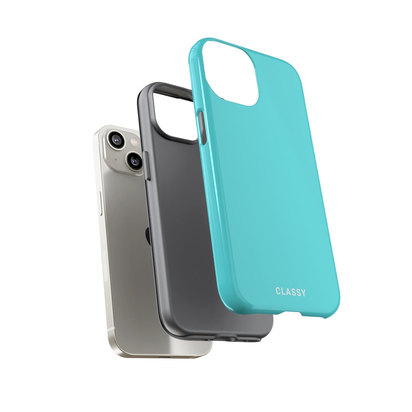 Cian Blue Tough Case - Classy Cases - Phone Case - iPhone 14 - Glossy -