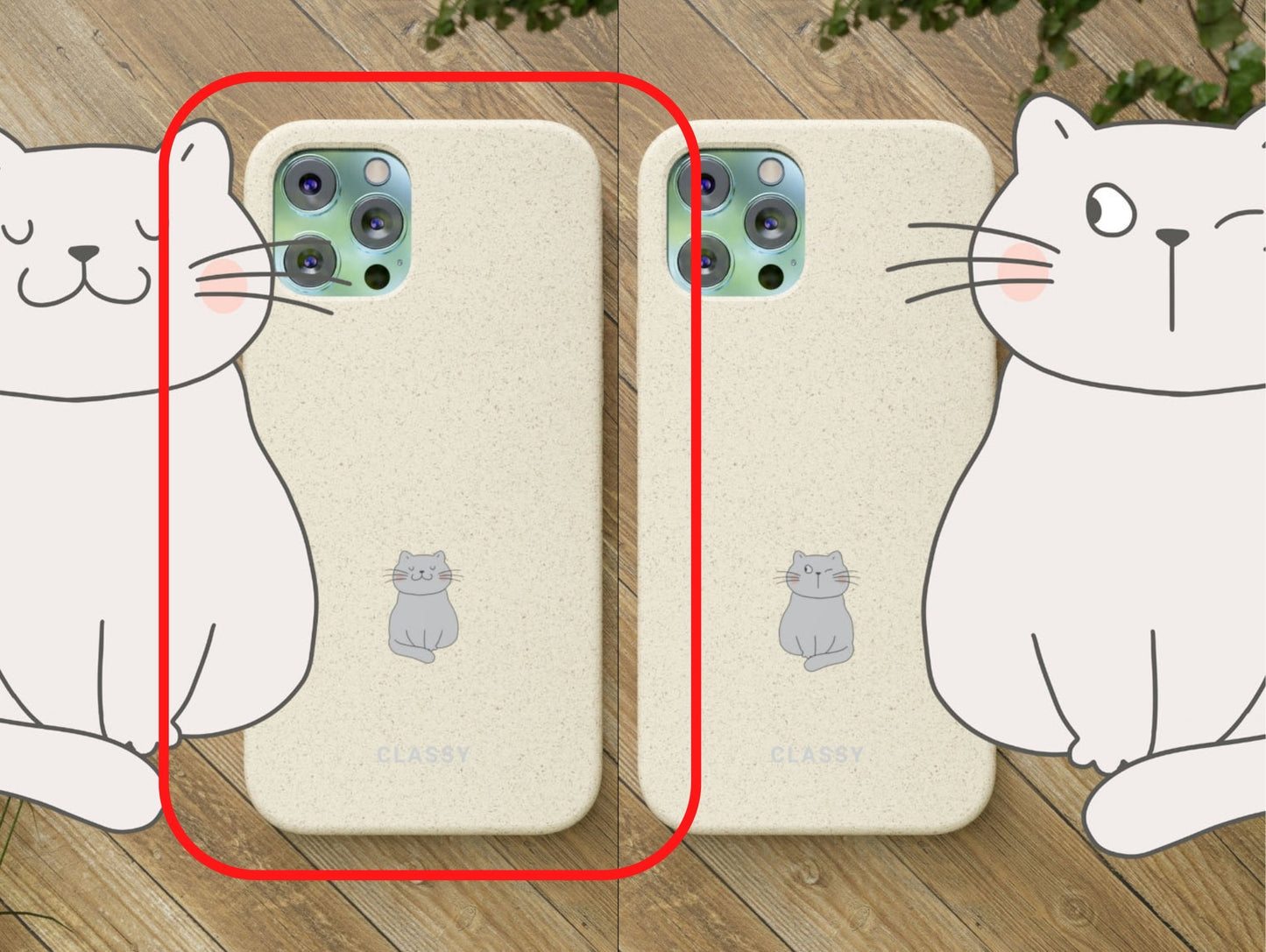 Couple Cat Biodegradable Case - Classy Cases - Phone Case - iPhone 12 Pro Max with gift packaging - -
