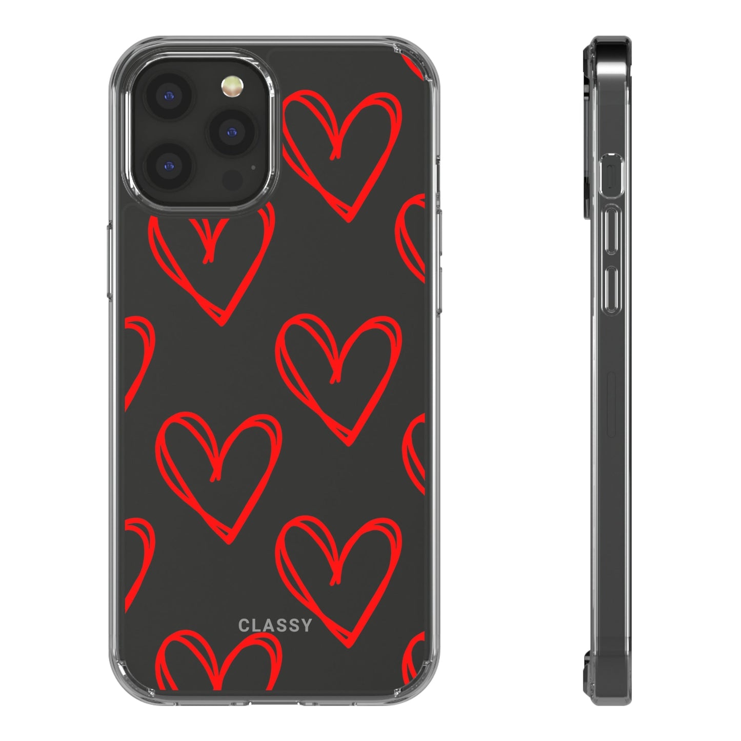 Couple Heart Clear Case - Classy Cases - Phone Case - iPhone 12 Pro Max - With gift packaging -
