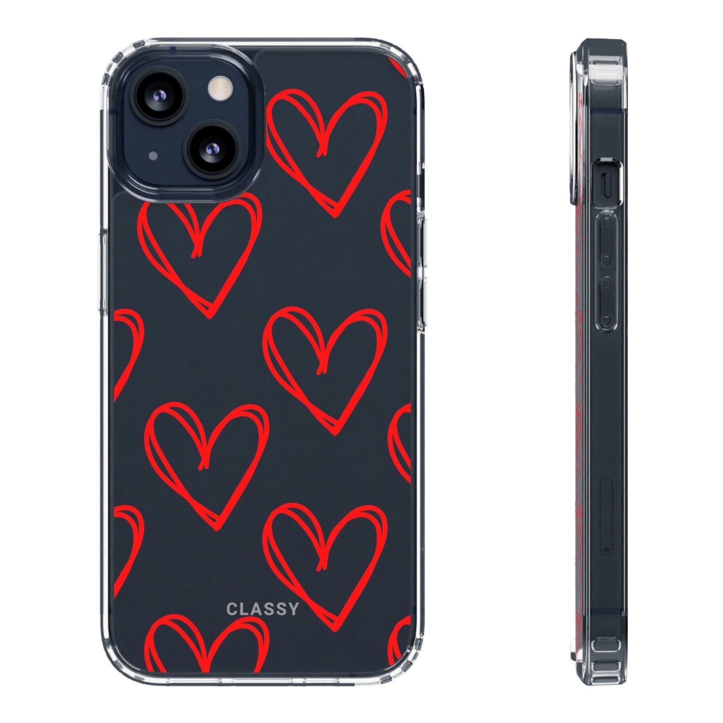 Couple Heart Clear Case - Classy Cases - Phone Case - iPhone 13 - With gift packaging -