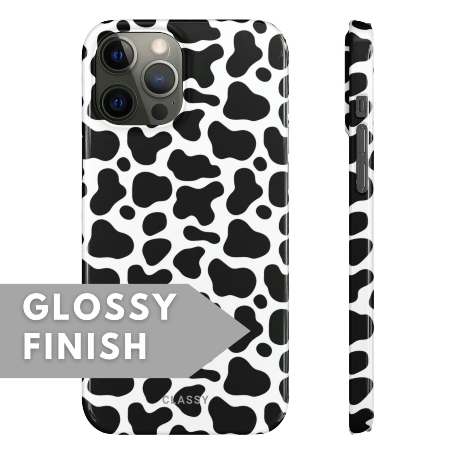 Cow Print Snap Case - Classy Cases - Phone Case - iPhone 14 - Glossy -