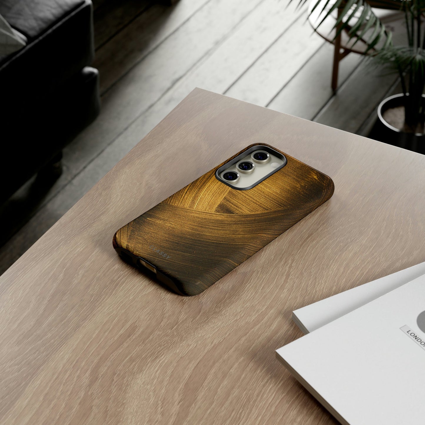Dark Gold Pattern Tough Case - Classy Cases - Phone Case - Samsung Galaxy S23 - Glossy -