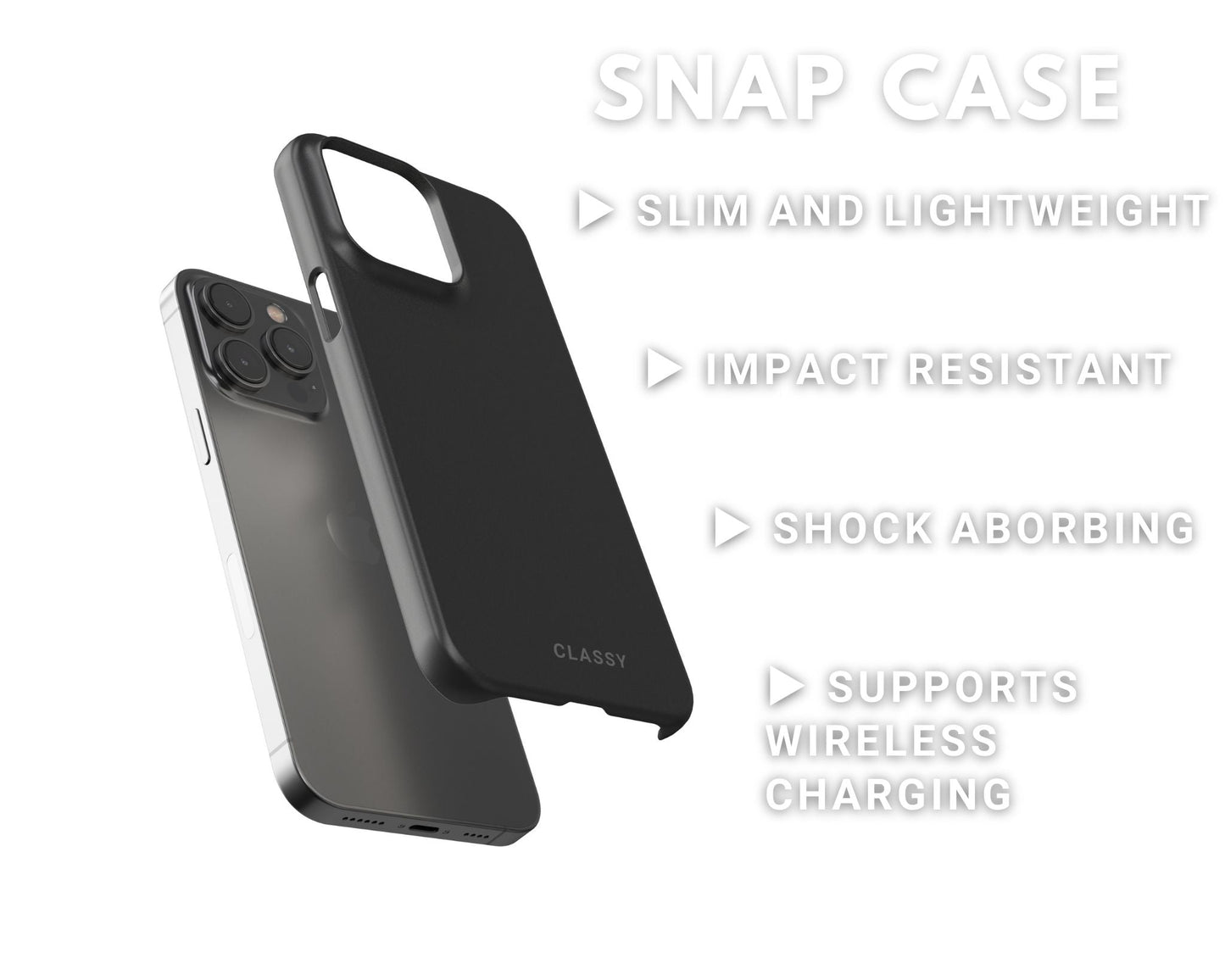 Dark Gray Snap Case - Classy Cases - Phone Case - iPhone 14 - Glossy -