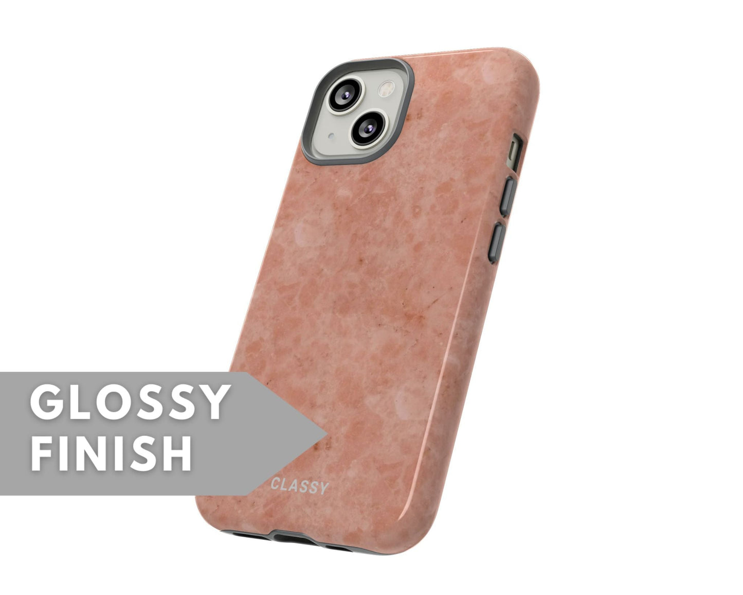 Dusty Rose Marble Tough Case - Classy Cases - Phone Case - iPhone 15 - Glossy -