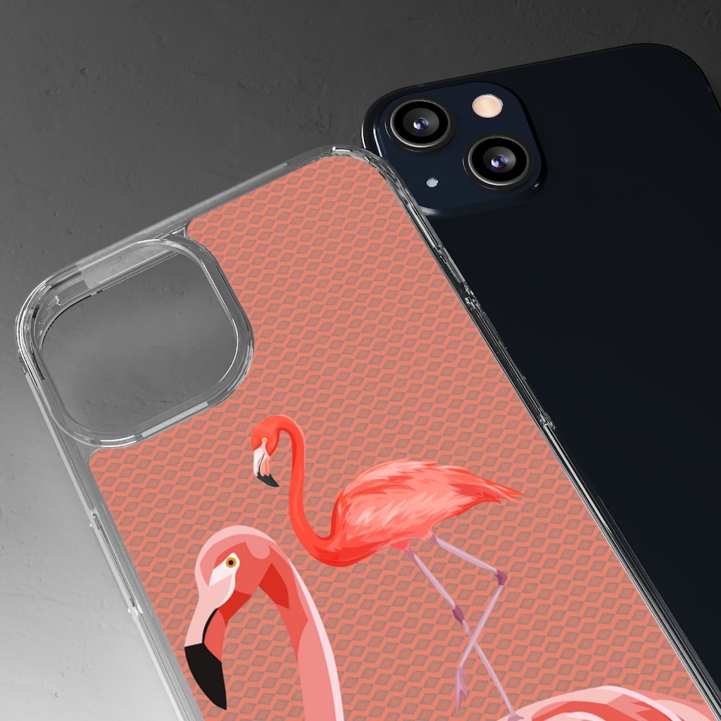 Flamingos Brown Clear Case - Classy Cases