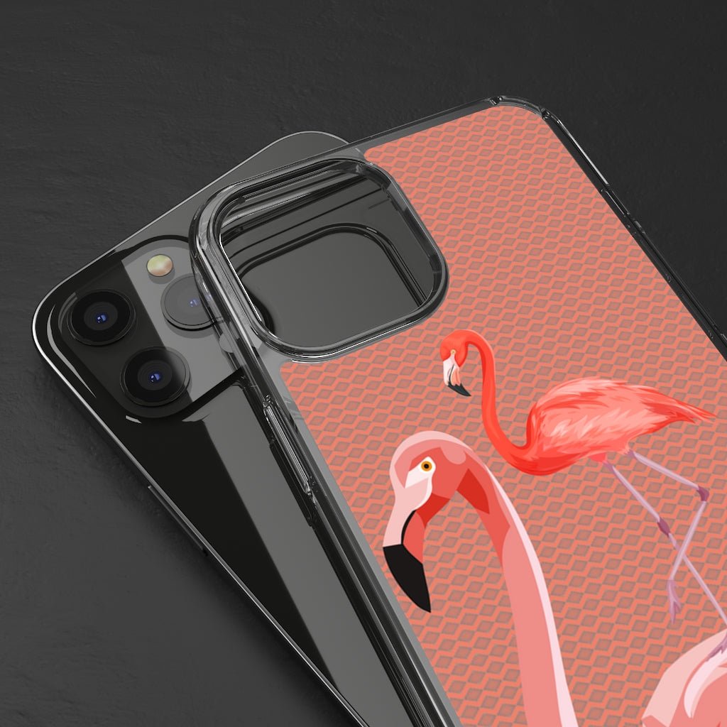 Flamingos Brown Clear Case - Classy Cases - Phone Case - iPhone 12 Pro Max - With gift packaging -