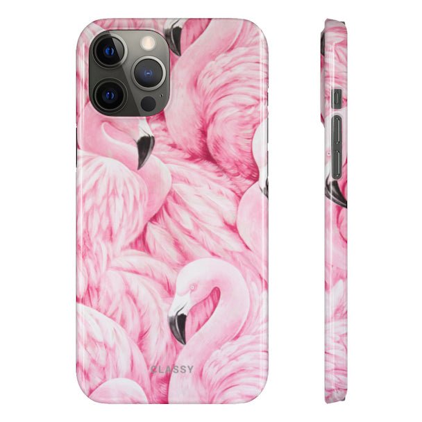 Full Out Flamingo Snap Case - Classy Cases - Phone Case - iPhone 12 Pro Max - Glossy -