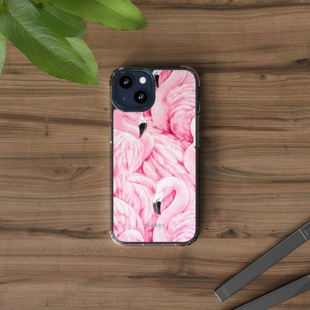 Full Out Flamingos Clear Case - Classy Cases - Phone Case - iPhone 13 - Without gift packaging -