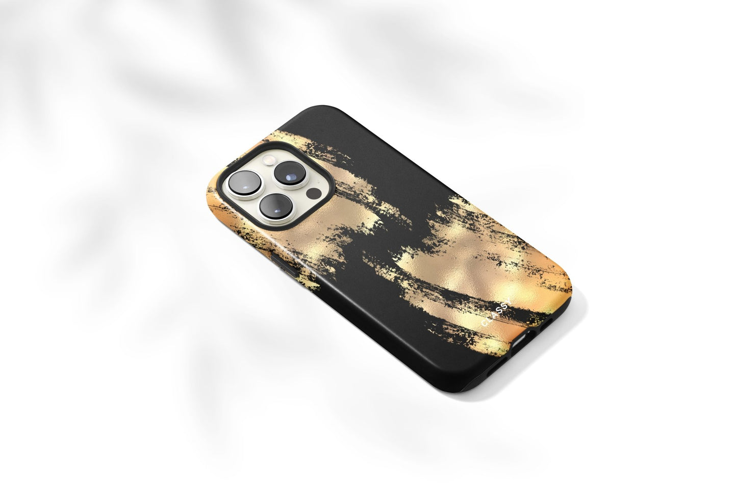 Gold and Black Tough Case - Classy Cases - Phone Case - iPhone 12 Pro Max - Glossy -