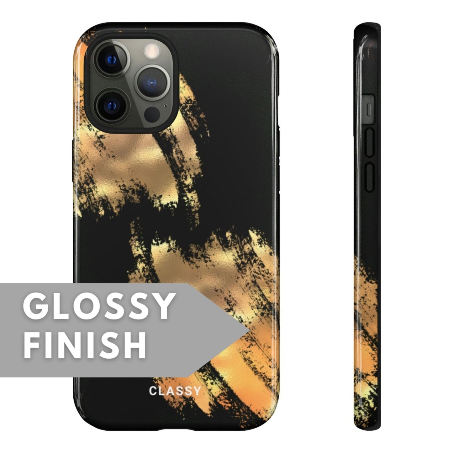 Gold and Black Tough Case - Classy Cases - Phone Case - Samsung Galaxy S23 - Matte -