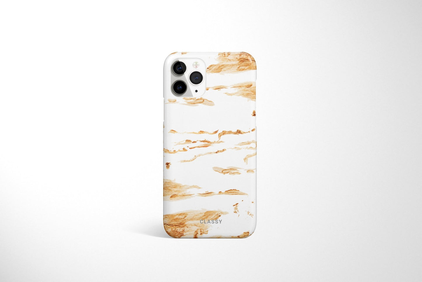Gold and White Snap Case - Classy Cases - Phone Case - iPhone 12 Pro Max - Glossy -