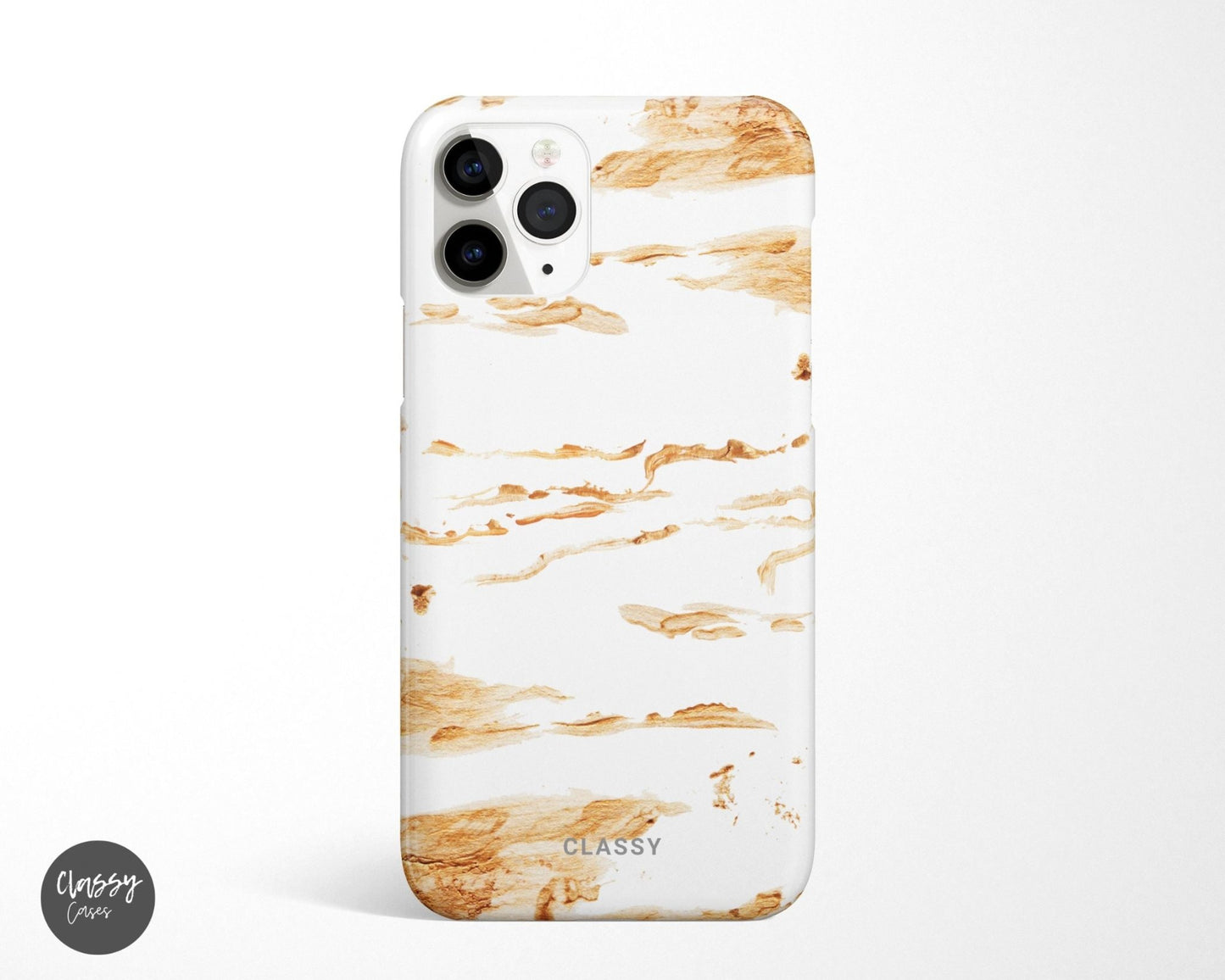 Gold and White Snap Case - Classy Cases - Phone Case - iPhone 12 Pro Max - Glossy -