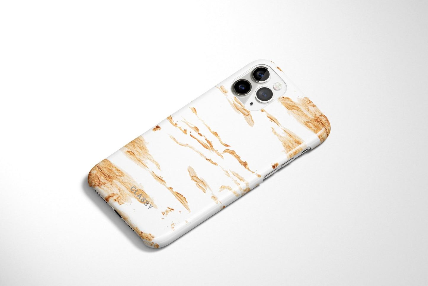 Gold and White Snap Case - Classy Cases - Phone Case - iPhone 12 Pro Max - Glossy -