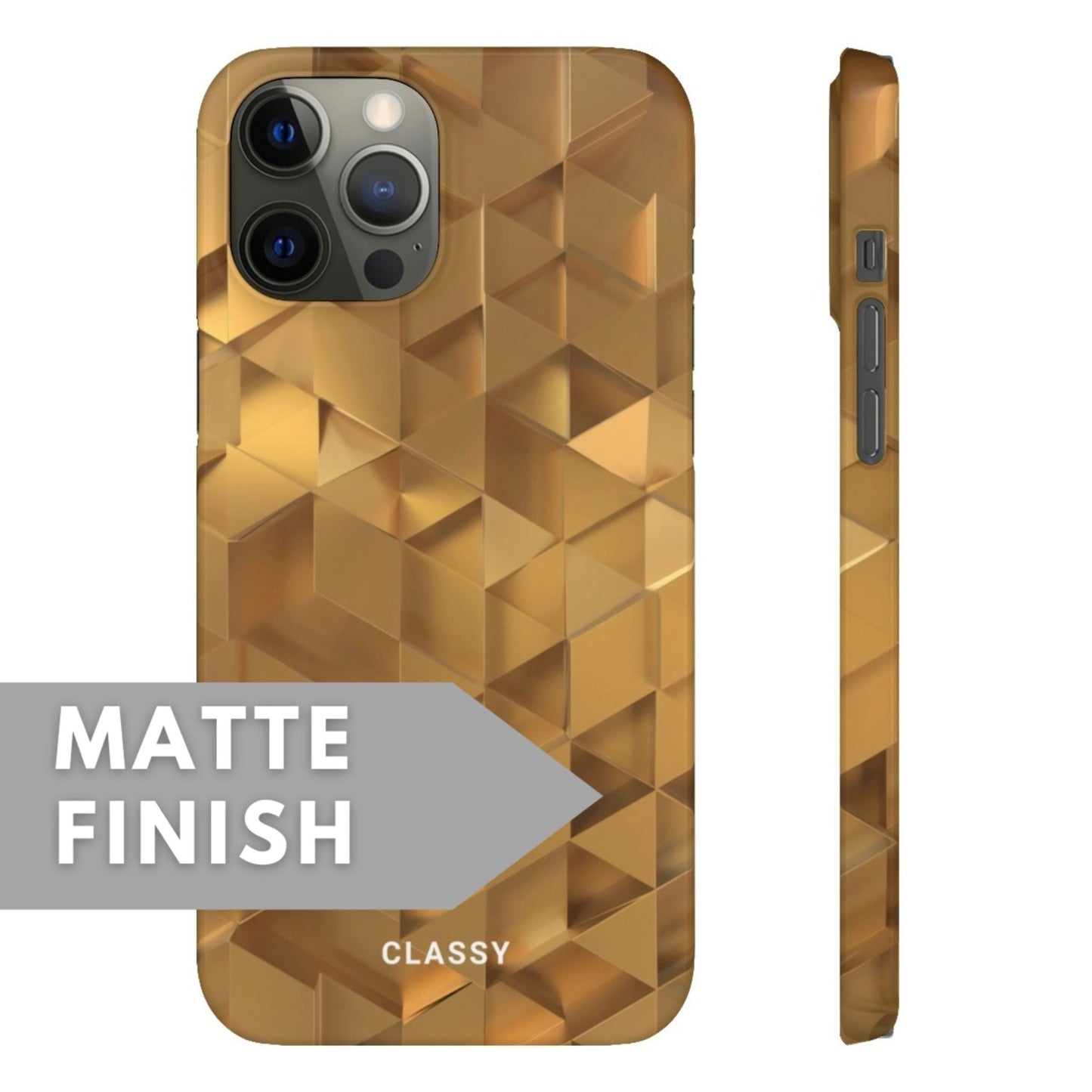 Gold Check Pattern Snap Case - Classy Cases