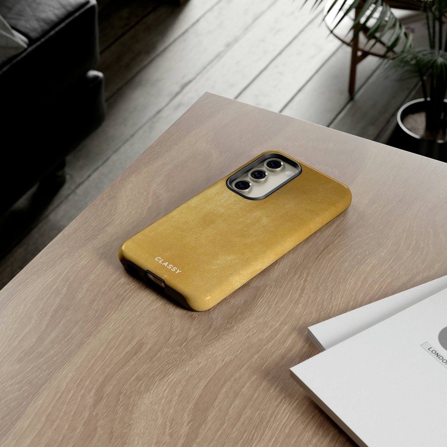 Gold Slight Pattern Tough Case - Classy Cases - Phone Case - Samsung Galaxy S23 - Glossy -