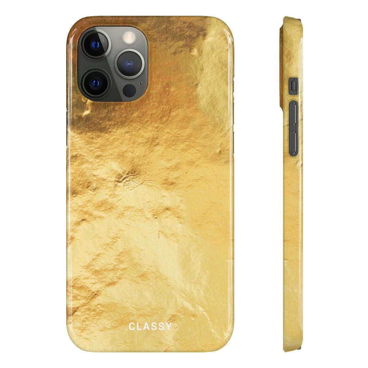 Gold Textured Pattern Snap Case - Classy Cases - Phone Case - iPhone 12 Pro Max - Glossy -