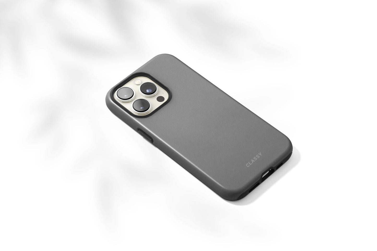 Gray Tough Case - Classy Cases - Phone Case - iPhone 14 - Glossy -