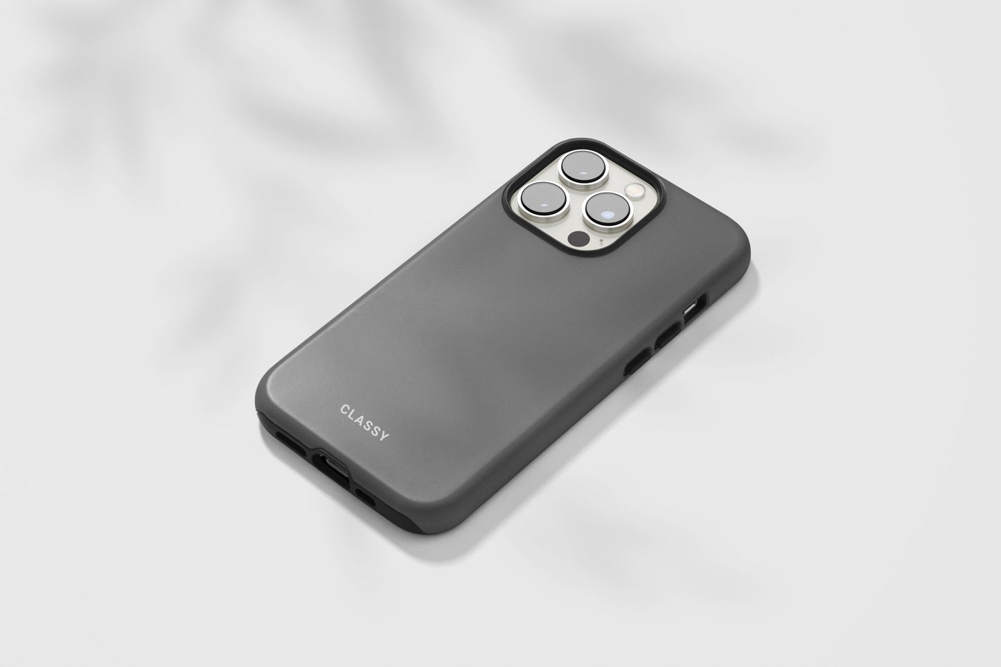 Gray Tough Case - Classy Cases - Phone Case - iPhone 14 - Glossy -