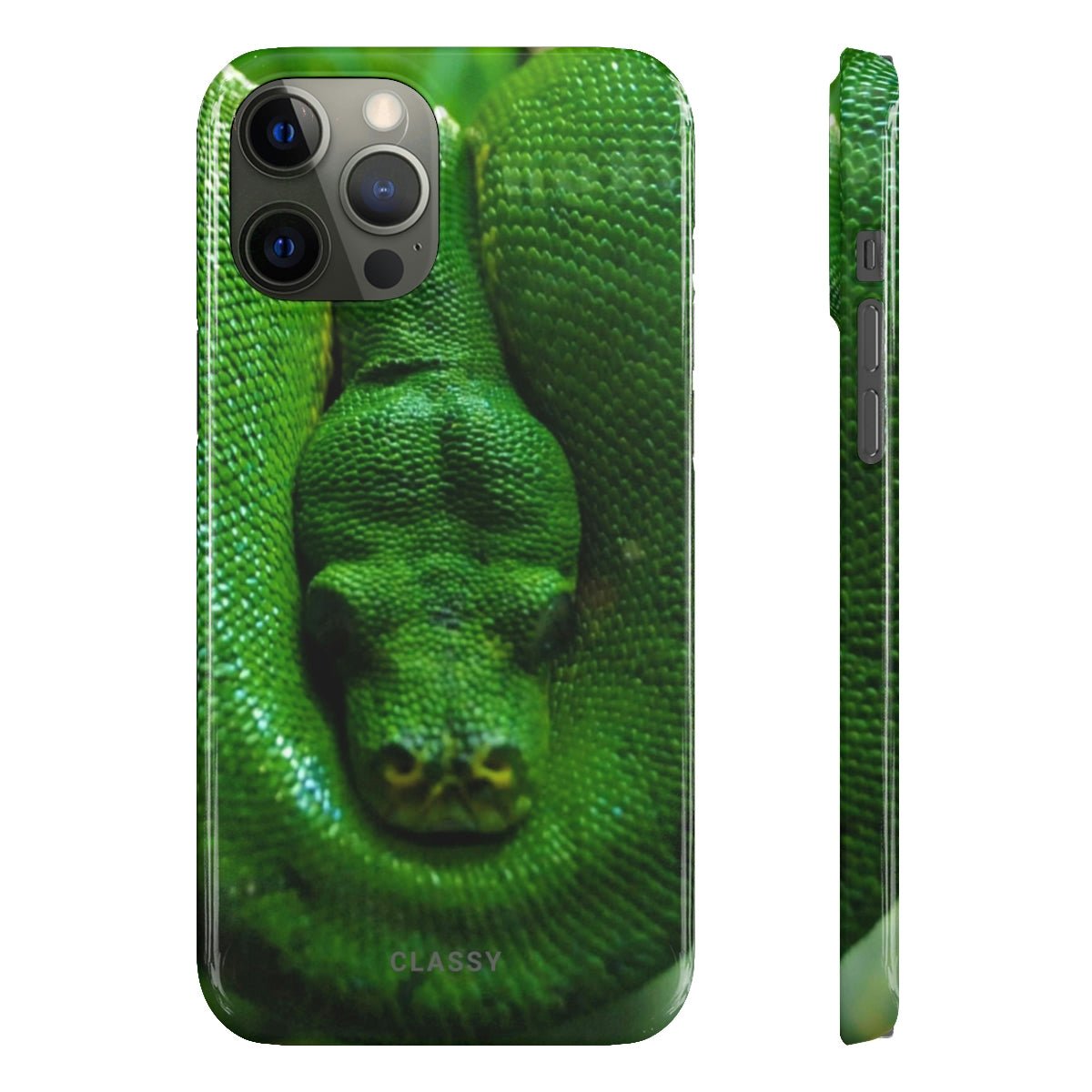 Green Snake Snap Case - Classy Cases - Phone Case - iPhone 14 - Glossy -