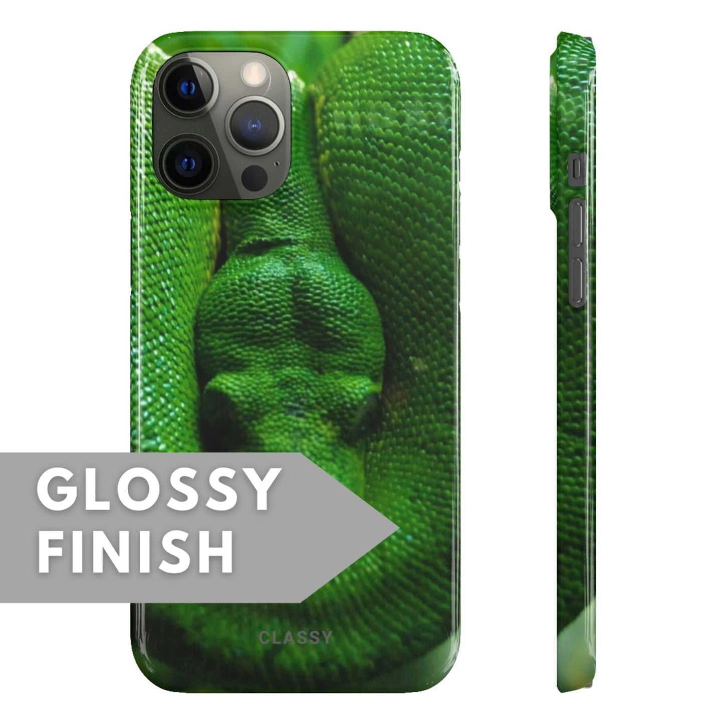 Green Snake Snap Case - Classy Cases - Phone Case - iPhone 14 - Glossy -