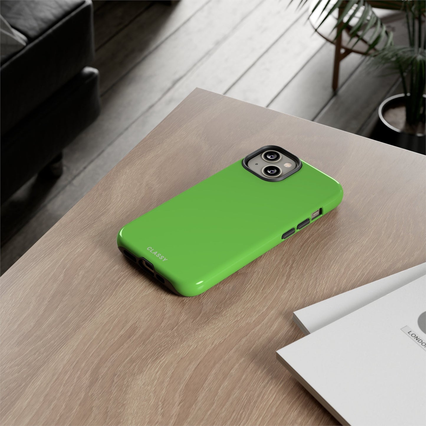 Green Tough Case - Classy Cases - Phone Case - iPhone 14 - Glossy -