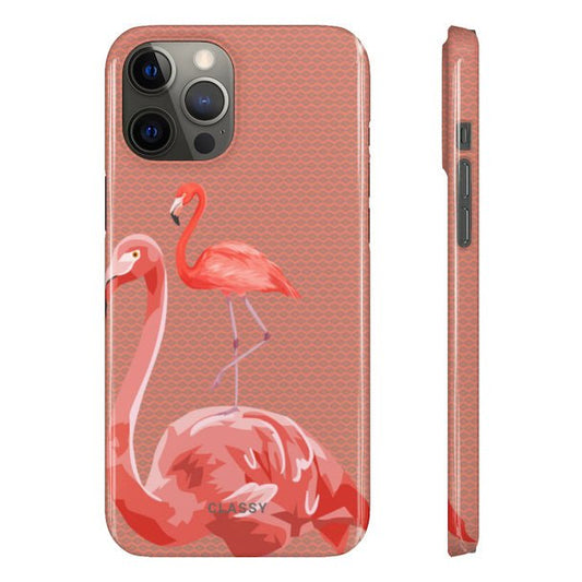 Huge Awesome Flamingos Brown Snap Case - Classy Cases