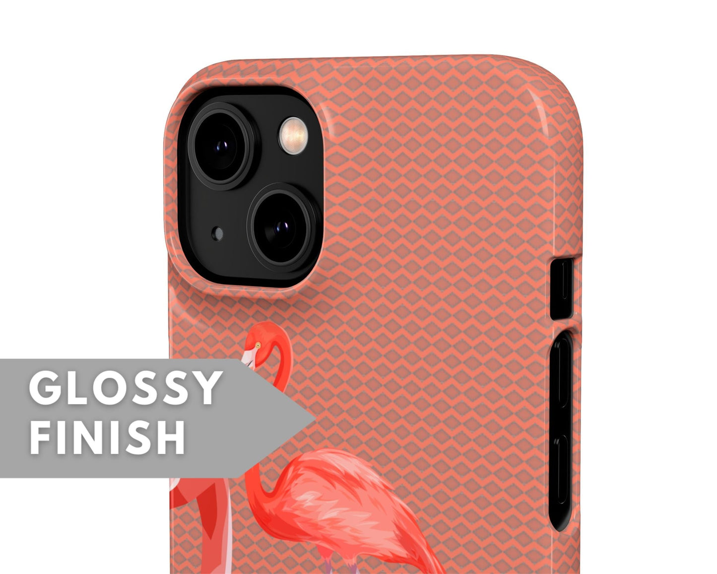 Huge Awesome Flamingos Brown Snap Case - Classy Cases - Phone Case - iPhone 14 - Glossy -